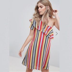 ASOS Rage One shoulder stripe dress
